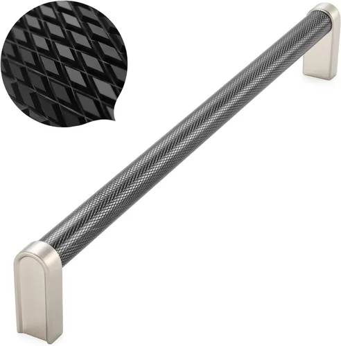 Vista 33 de Koofizo - Paquete de 10 tiradores de gabinete estriados para armario, manija negra para muebles (1.1 pulgadas/28 mm), herrajes sólidos K22