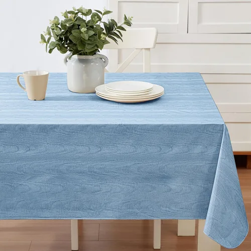 Vista 34 de Newbridge Moire - Mantel de franela de vinilo con estampado ondulado de color sólido para interiores y exteriores