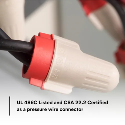 Vista 7 de 3M Performance Plus Conector de Alambre T/R+JUG, Canela/Rojo, Conectores de Resorte de Acero Flexible, Tacto Suave y Cómodo, Cobre, Certificado CSA