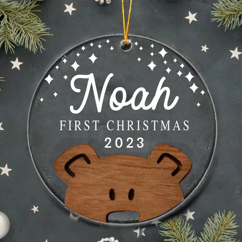 Vista 14 de NAZENTI Adorno de cerámica personalizado para bebé recién nacido, estadísticas de nacimiento, regalo de nueva mamá, primera Navidad del bebé