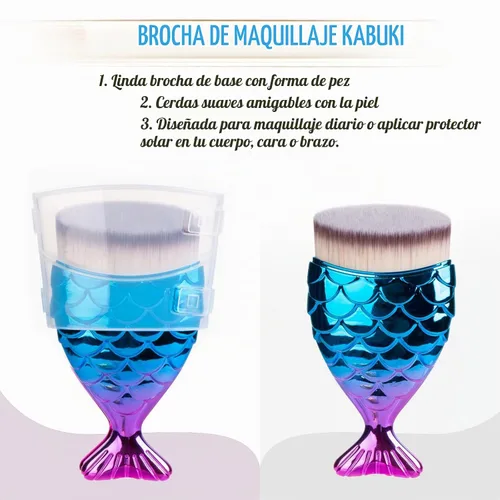 Vista 4 de UNIMEIX Cepillo de protección solar para rostro Kabuki Brush Aplicador de protector solar para niños, brochas de maquillaje para base líquida