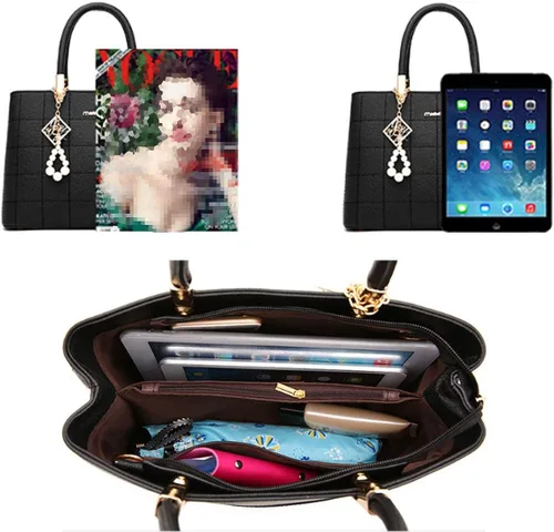Vista 5 de XingChen Carteras y bolsos para mujer de piel sintética con asa superior, bolso de hombro para mujer