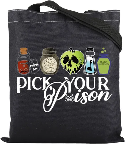 Vista 8 de ZJXHPO Halloween Evil Queen Regalo Villano Amante Regalo Veneno Maquillaje Bolsa Con Cremallera Lona Tote Bolso Hombro