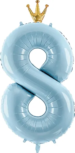 Vista 11 de Globo de número 0 de Gigloon con corona, globos de números grandes de 40 pulgadas para decoraciones de fiesta de cumpleaños, azul