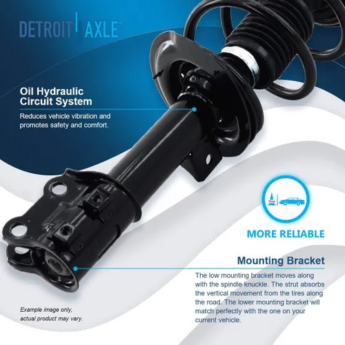 Vista 5 de Detroit Axle - 2 puntales delanteros para Hyundai Sonata 2011, puntales y montaje de muelles helicoidales de instalación rápida puntales listos