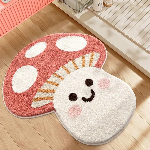 Vista 6 de Ankah Alfombra de Ducha Tapete de Baño Serie Bosque Diseño de Dibujos Animados Alfombra de Baño, Esponjosa, Suave, Antideslizante, Duradera