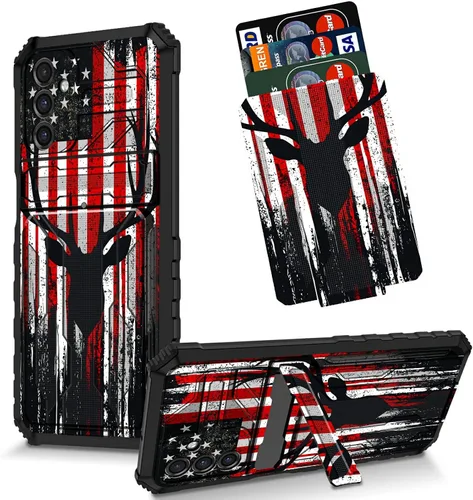 Vista 56 de Funda para Galaxy S21 FE 5G 2022 con soporte, funda de doble capa de policarbonato duro de TPU suave, estampado de vaca, estampado animal
