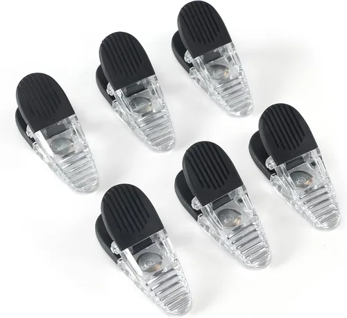 Vista 10 de Juego de clips magnéticos de plástico para refrigerador de 3-1/4 pulgadas de longitud, clips multiusos, juego de 6 (azul)
