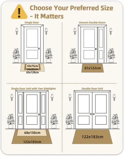 Vista 2 de Color&Geometry - Tapete para puerta delantera de 26 x 47 pulgadas, atrapador de suciedad con parte trasera de goma ultra antideslizante, perfil Caqui