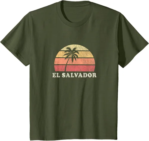 Vista 14 de El Salvador Vintage 70s Retro Throwback Design Camiseta, Azul
