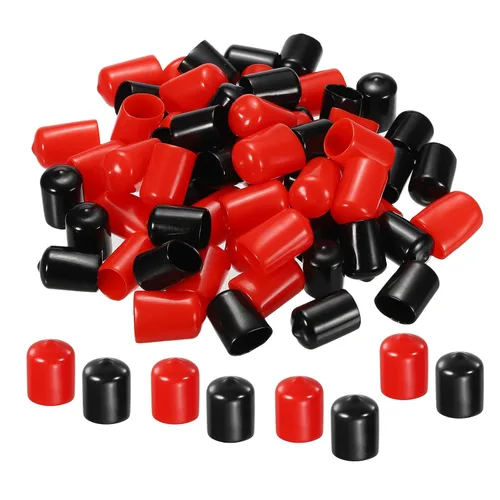 Vista 27 de MECCANIXITY 50 unids tapas de goma Surtido de 0.079 in PVC vinilo tornillo rosca protector para tornillo tornillo negro rojo
