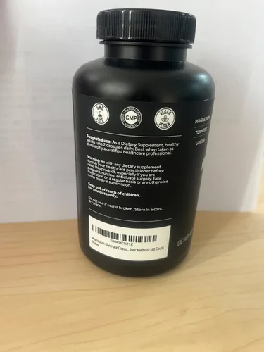 Vista 8 de Cápsulas de glicinato de magnesio con cúrcuma orgánica y jengibre - 180 cápsulas veganas para dormir, relajación, calambres musculares y apoyo