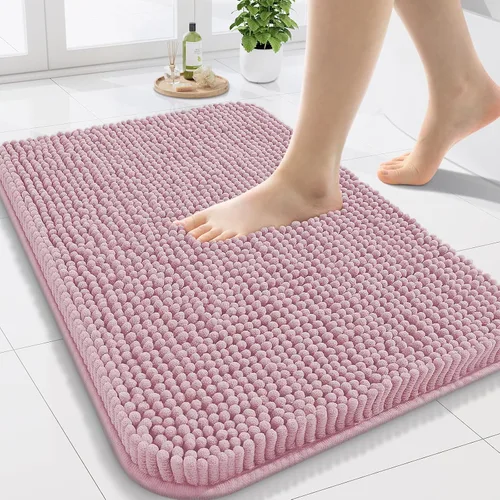 Vista 11 de Arotive Alfombras de baño de felpilla extrasuaves y absorbentes, de 24 x 16 pulgadas, lavables a máquina, parte trasera de goma antideslizante