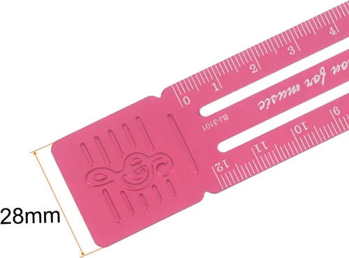 Vista 2 de HARFINGTON Regla recta 4.7 in métrica aleación de aluminio regla escala en ambos lados diseño hueco marcapáginas herramienta de medición para niños