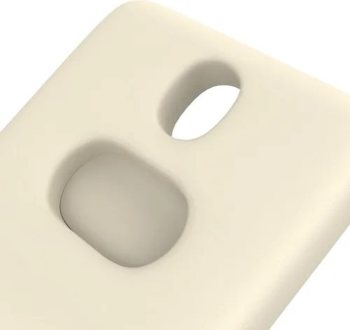 Vista 6 de Mesa de masaje estacionaria ancha y gris beige con respaldo para mesa de tratamiento, mesa de terapia física, cama facial de spa, marco de metal