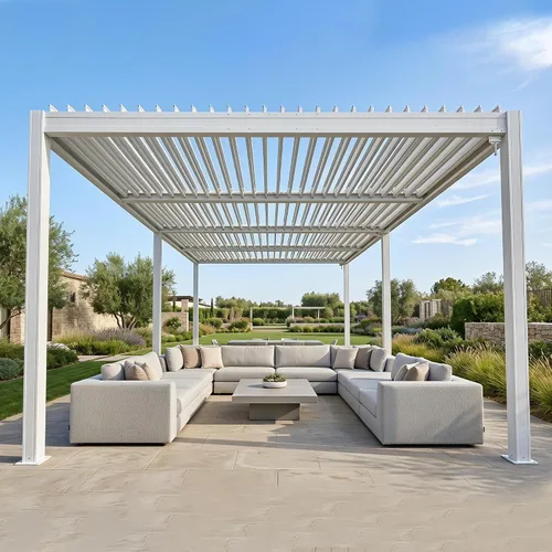 Vista 31 de Domi Pergola Screen All Aluminum, sombra de privacidad, 1 paquete, marrón