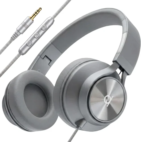 Vista 13 de Artix CL750 audífonos plegables con aislamiento de sonido, supraaurales, con cable, con micrófono y control de volumen, audífonos estéreo
