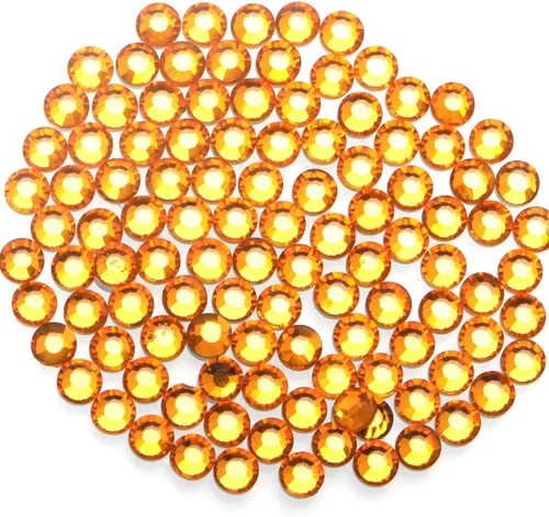 Vista 48 de 4500 unidades de diamantes de imitación de cristal de fijación en caliente con parte trasera plana HotFix gemas de cristal redondas de 0.079 Citrino