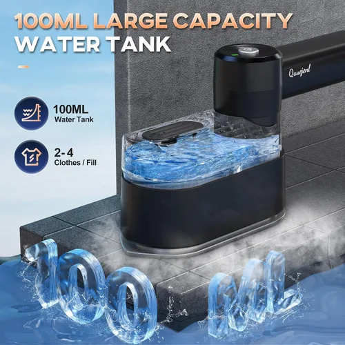 Vista 9 de Vaporizador de viaje para ropa, plancha pequeña, vaporizador portátil de 1000 W y mini plancha, calor rápido de 10 segundos, mini vaporizador