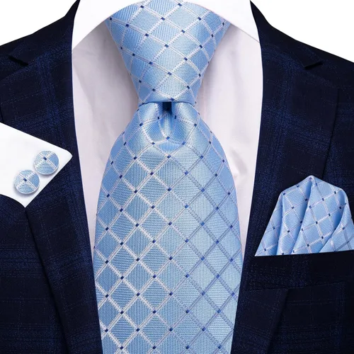 Vista 238 de Hi-Tie Corbatas de seda para hombre, diseño de cachemira a rayas, con bolsillo, gemelos cuadrados, conjunto formal de negocios