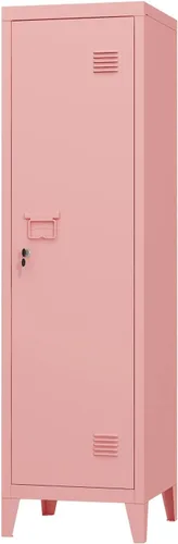 Vista 11 de MIOCASA Armario de metal con puerta, mesita de noche de metal para dormitorio, oficina, habitación de los niños (22.44 pulgadas de alto)