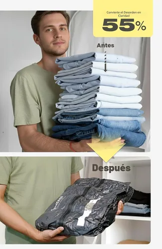 Vista 3 de AirVault - Bolsa de viaje de compresión al vacío reutilizable para maleta y mochila, reciclada, IPX8, impermeable, ahorradora de espacio