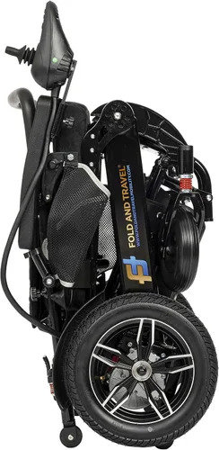 Vista 7 de Silla de ruedas eléctrica plegable ligera Silla de ruedas resistente de alta potencia (negro)