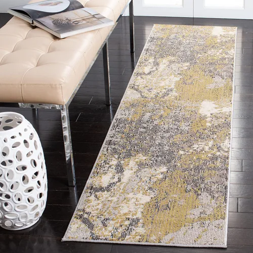 Vista 20 de SAFAVIEH Madison Collection - Alfombra decorativa de 2 pies 2 pulgadas x 4 pies, verde y azul, diseño abstracto moderno, no desprende pelusa
