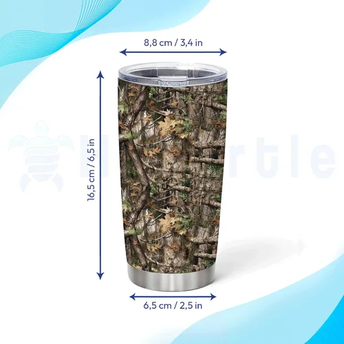 Vista 5 de Hyturtle Regalos de Caza Personalizados Para Hombres - Vaso Térmico de Caza de Camuflaje de 20 Oz Taza de Café de Viaje de Acero Inoxidable - Regalo