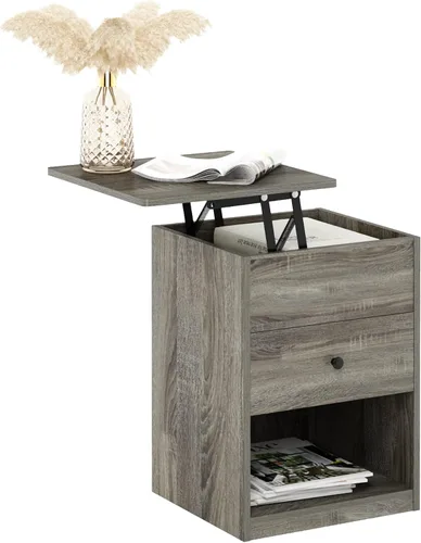 Vista 13 de Furinno Tidur - Mesita de noche, roble negro, americano, paquete de 2