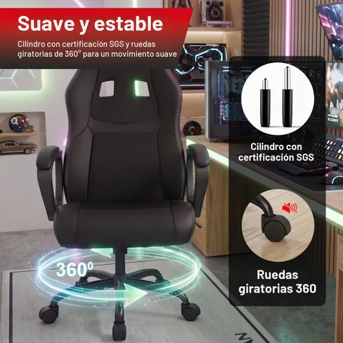 Vista 7 de FDW Gaming Chair Leather+Breathable Mesh Computer Chair Executive Support Ergonomic Office Desk Chair with Armrests 360° Swivel & Caster Five Star