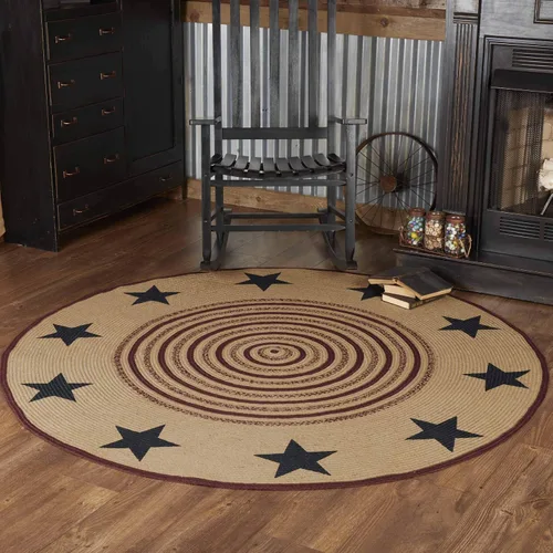 Vista 2 de VHC Brands 10713 - Alfombra ovalada de yute para cabina de té, Tela