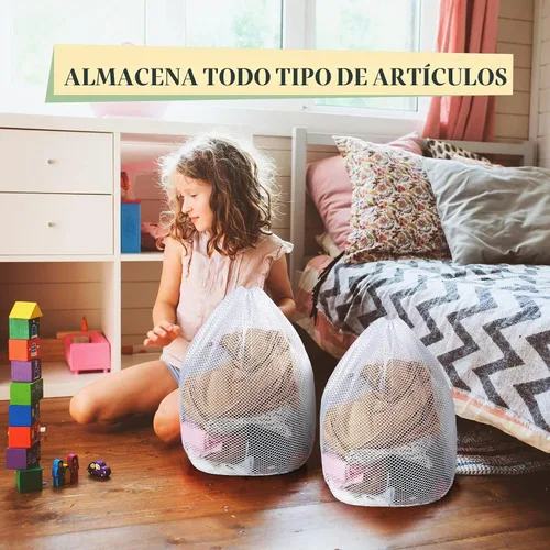 Vista 5 de 20 bolsas de malla para lavandería a granel con cordón de 20 x 24 pulgadas, bolsa de malla blanca resistente lavable a máquina, resistente bolsa