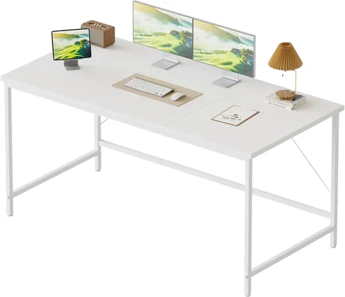 Vista 12 de Mericonia Escritorio para computadora, escritorio de juegos para espacios pequeños, mesa de estilo moderno y simple para oficina en casa, mesa