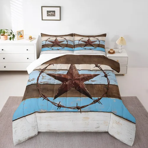 Vista 13 de Manfei Juego de edredón geométrico azteca, tamaño individual, juego de ropa de cama de cactus, vaquera occidental, decoración de habitación de niños