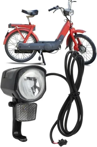 Vista 5 de Faro delantero de bicicleta eléctrica LED de 12 V-72 V, conector universal de 2 pines, luz frontal para conducción nocturna en bicicletas y scooters