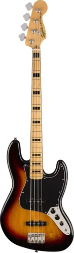 Vista 4 de Squier Classic Vibe 70s Jazz Bass, Sunburst de 3 Colores, Diapasón de Arce