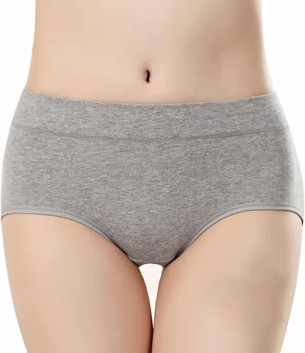 Vista 6 de Ropa interior para mujer con bloqueo EMF, de cintura media, antiradiación, escudo faraday, bragas elásticas de fibra plateada