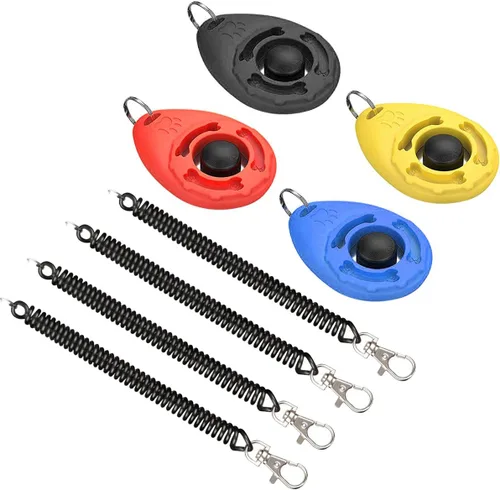 Vista 7 de Diyife Clicker de entrenamiento para perros, [4 piezas, multicolor] Clicker para perros para entrenamiento, entrenamiento de perros con correa