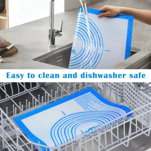 Vista 6 de Tapete de Silicona Antiadherente para Repostería Grande con Medidas de 16'' por 20'' para Tapete de Silicona para Hornear, Mostrador, Rodillo