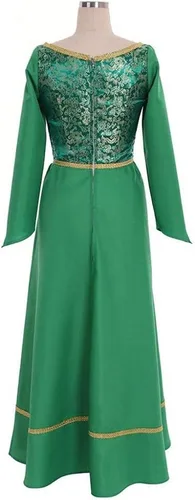 Vista 5 de Disfraz de princesa para mujer, vestido verde de Halloween