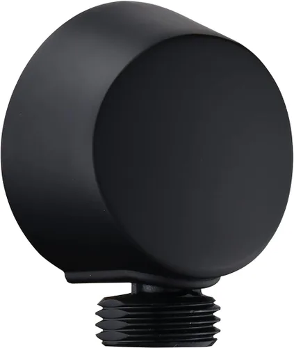 Vista 2 de A725WR - Conector de pared de ducha de mano redondo Drop Ell, pieza de repuesto de hierro forjado para Moen, negro mate