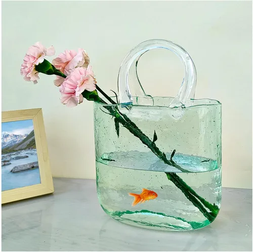 Vista 9 de Florero de cristal para flores, florero único, florero de cristal para flores, decoración moderna de granja, estilo 1, gris