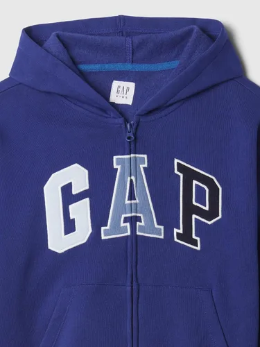 Vista 30 de GAP Sudadera con capucha y cremallera completa con logotipo para niños