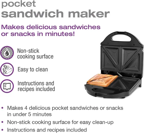 Vista 6 de Salton SM1068BK Pocket, Sandwichera negra