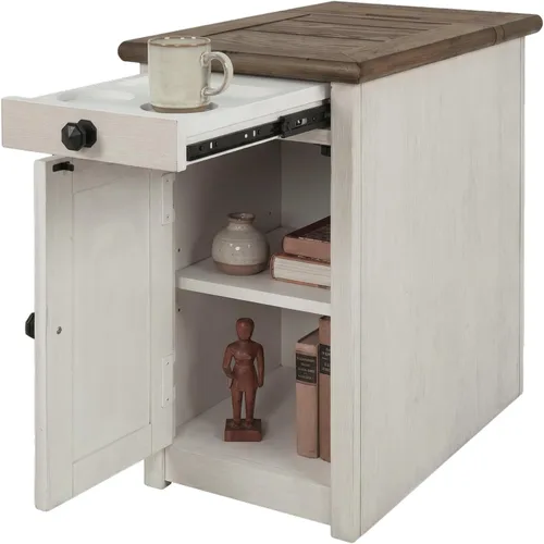 Vista 12 de Signature Design by Ashley Chairside End Table with Charging Station Blanco antiguo