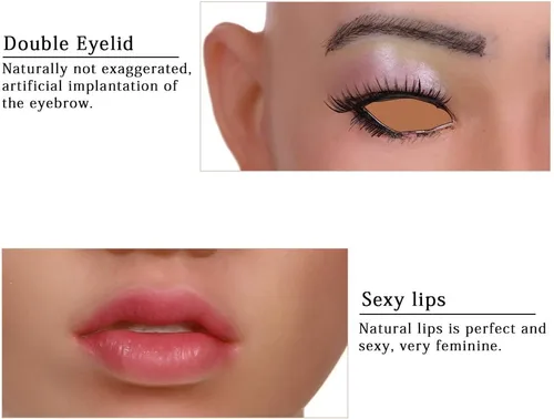 Vista 4 de Mascarada de silicona realista máscara maquillaje femenino Headwear para Transgender Drag Queen Cosplay disfraces de Halloween