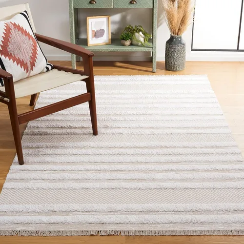 Vista 10 de SAFAVIEH Augustine Collection - Alfombra de pasillo de 2 x 9 pies, diseño de algodón rústico marroquí con flecos, fácil cuidado, ideal para zonas