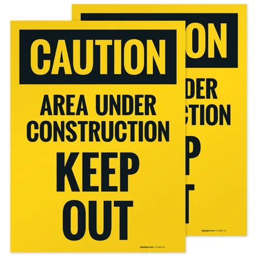 Vista 6 de OSHA Caution Area Under Construction Keep Out Sidewalk Sign Kit, 10x16 Inches, Replacement Panels (2 Pack) Thick HDPS Plastic, Made in USA by Sigo