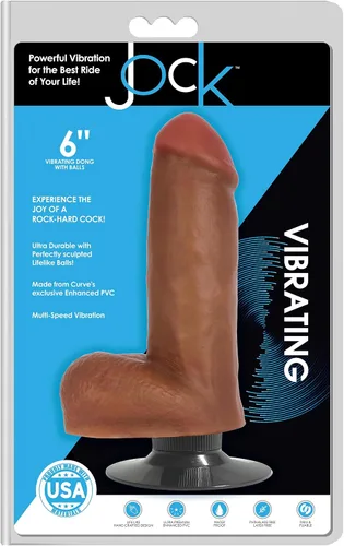 Vista 3 de Jock - Consolador vibrador mediano con bolas - 6 pulgadas